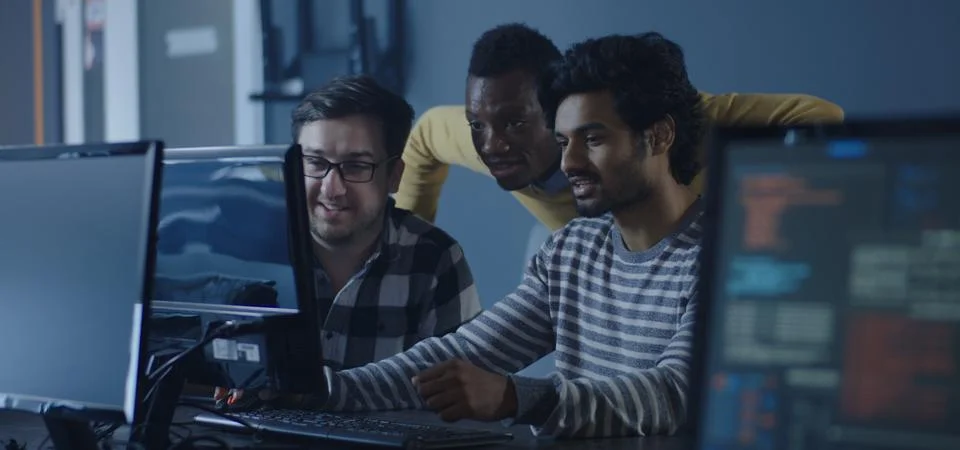Software developers coordinating a project Stock Photos