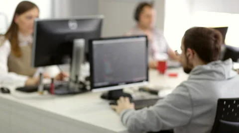 Software developers during the working process Stock Footage 56962719