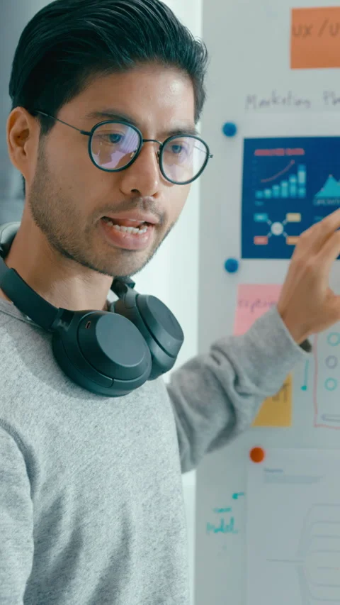 Software developers mentor leader manager talk strategy executive prompt AI. Stock Footage 333939136