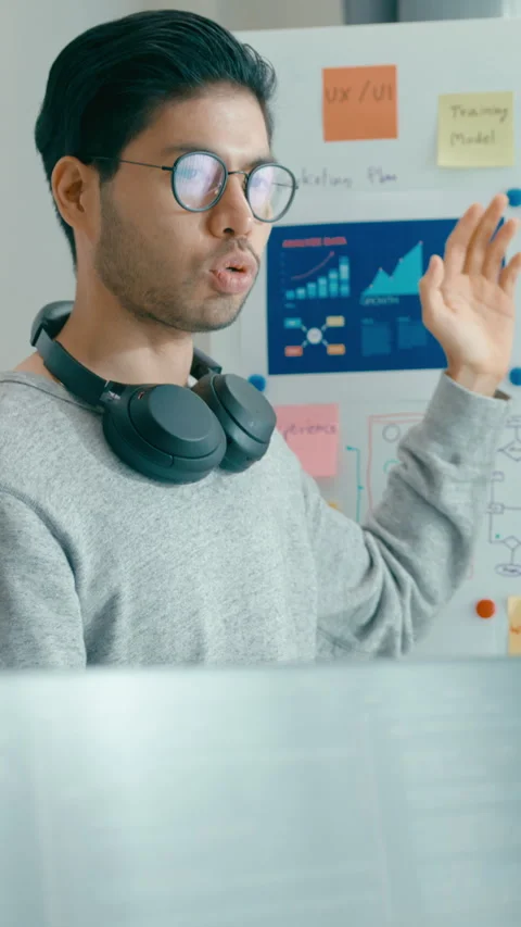 Software developers mentor leader manager talk strategy executive prompt AI. Stock Footage 333939195