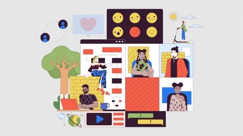 Software developers team line 2D animation Stock Footage 272598739