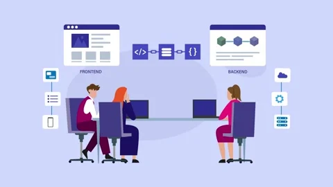 Software developers team working together on full stack web development con.. Video stock 337944841