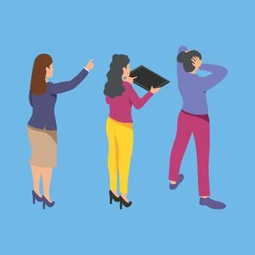 Software developers three characters Stock Illustration