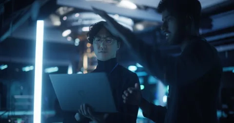 Software Developers Working on Laptop Computer Stock Footage 318965374