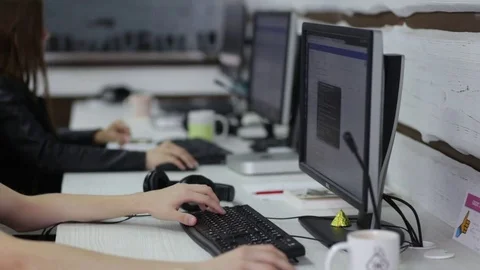 Software developers working in the office Video stock 82060554