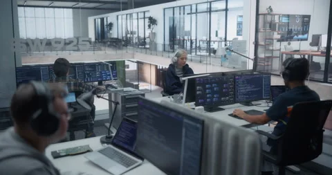 Software Developers Working in Office Stock Footage 296181632