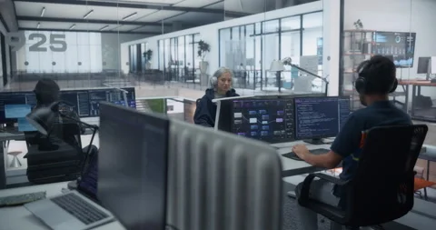 Software Developers Working in Office Stock Footage 296181832