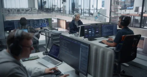 Software Developers Working in Office Stock Footage 296181855