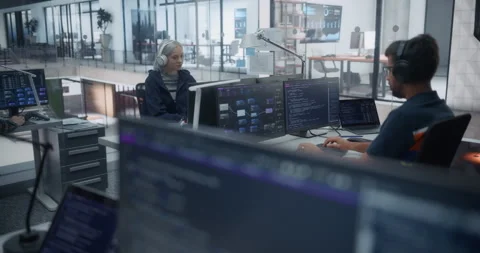 Software Developers Working in Office Video stock 296182092