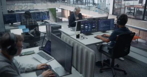 Software Developers Working in Office Stock Footage 296182167