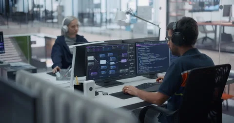 Software Developers Working in Office Stock Footage 296182341