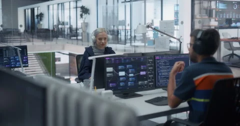 Software Developers Working in Office Stock Footage 296182355