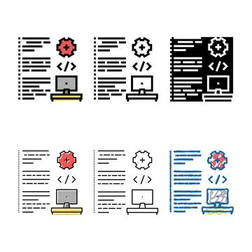 Software developing color icon modern vector 库存插图