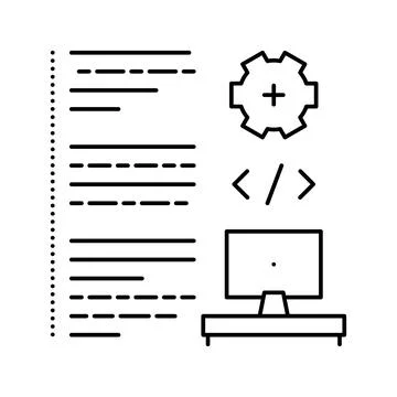 Software developing line icon vector illustration Stockillustratie