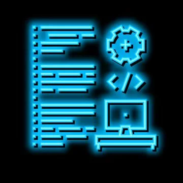 Software developing neon glow icon illustration 库存插图