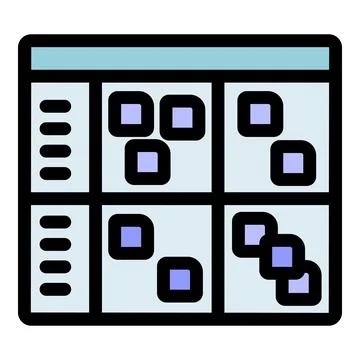 Software developing process visualization with kanban board methodology Stock Illustration