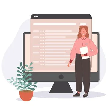 Software developing programmers makes presentation code. Vector illustration Stock Illustration