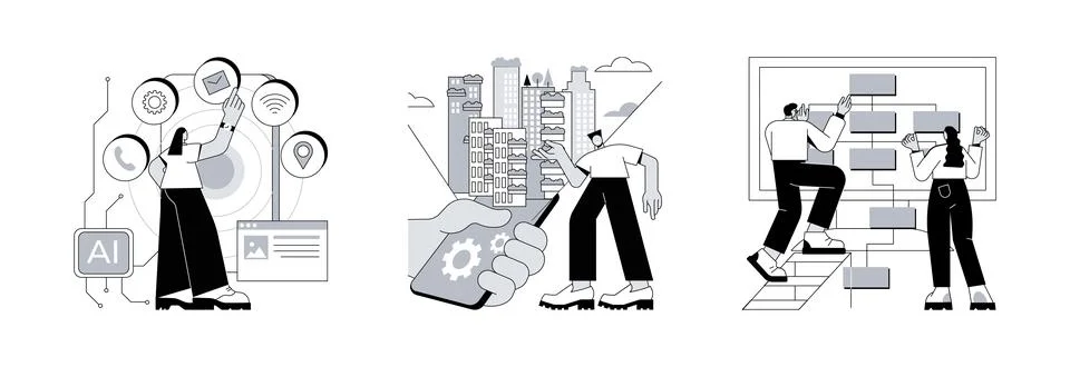 Software development abstract concept vector illustrations. Stock Illustration