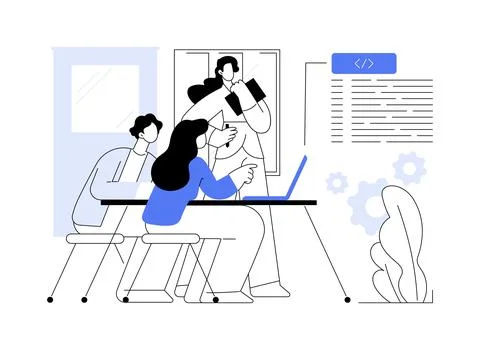 Software development abstract concept vector illustration. Stock Illustration