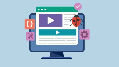 Software Development and Bug Fixing Concept 2d Animation with Alpha Matte Stock-Footage 334994214