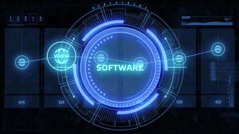 Software development and business process automation, internet and technolo.. Stock Footage 309361664