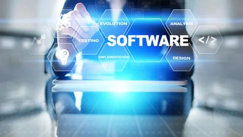 Software development and business process automation, internet and technology Foto stock