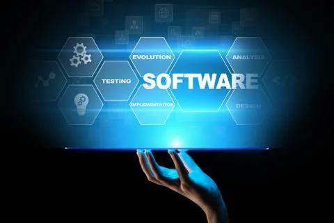Software development and business process automation, internet and technology Foto stock