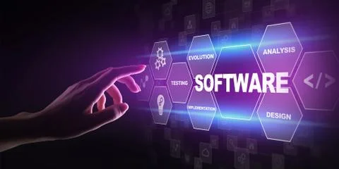Software development and business process automation, internet and technology Foto stock