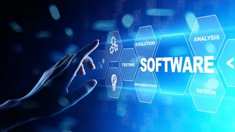 Software development and business process automation, internet and technology Foto stock