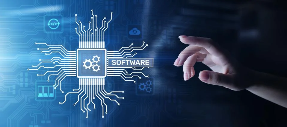 Software development and business process automation, internet and technology Foto stock