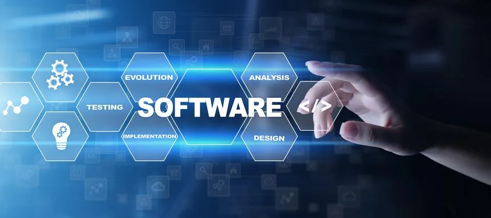 Software development and business process automation, internet and technology Foto stock