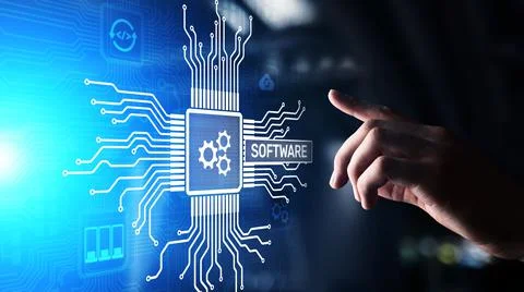 Software development and business process automation, internet and technology Foto stock