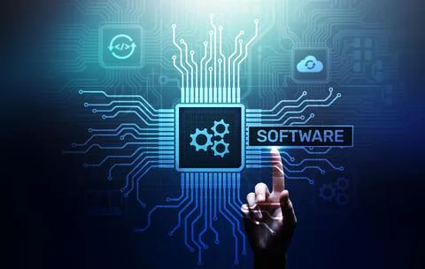 Software development and business process automation, internet and technology Foto stock