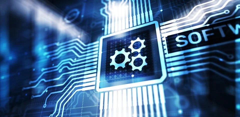 Software development and business process automation, internet and technology Foto stock