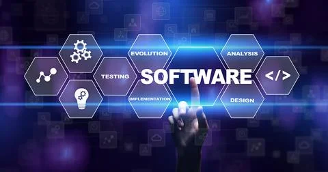 Software development and business process automation, internet and technology Foto stock