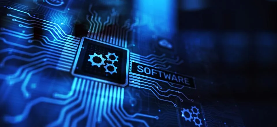 Software development and business process automation, internet and technology Foto stock