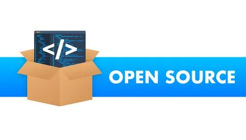 Software development and digital technology concept. Open source Stock Illustration