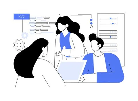 Software development and engineering isolated cartoon vector illustrations. Stock Illustration