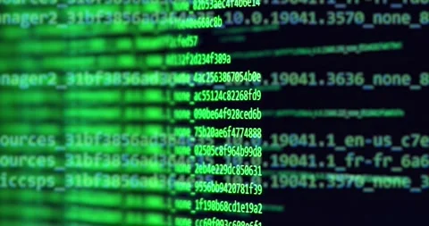 Software development and hacking concept. Close-up of computer screen Stock Footage 256000250
