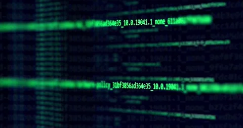 Software development and hacking concept. Close-up of computer screen Stock Footage 256000251
