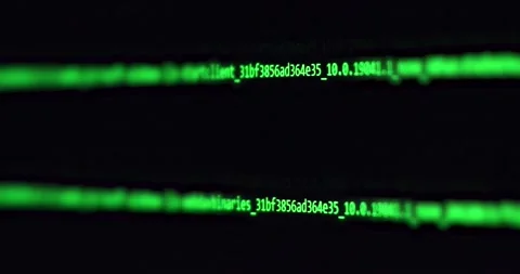 Software development and hacking concept. Close-up of computer screen Stock Footage 256001005
