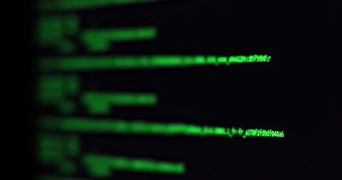 Software development and hacking concept. Close-up of computer screen Stock Footage 256001321