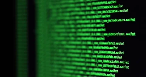 Software development and hacking concept. Close-up of computer screen Stock Footage 256001407