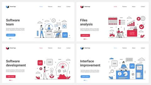 Software development and program interface improvement, file analysis of tiny Ilustração Stock