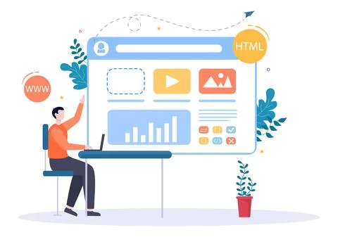 Software Development and Programming Code on Computer Vector Illustration for Stock Illustration