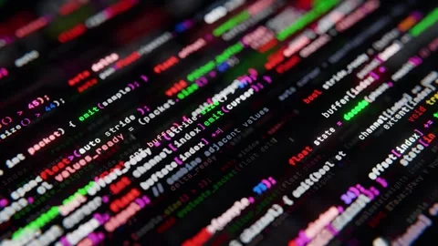 Software development and programming syntax background in a seamless loop Stock Footage 347812490