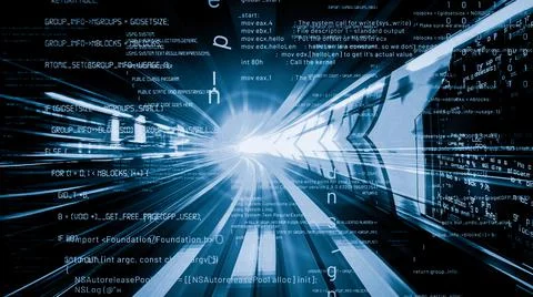 Software development, application programming code and tacit computer coding Illustrazione stock