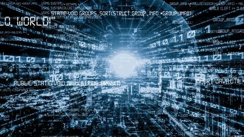 Software development, application programming code and tacit computer coding Stock Photos