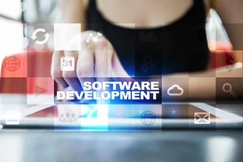 Software development. Applications APPS for business. Programming. Stock Photos