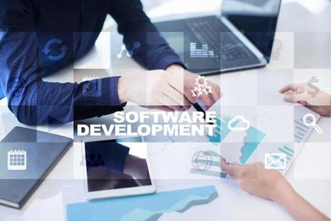 Software development. Applications APPS for business. Programming. 库存照片